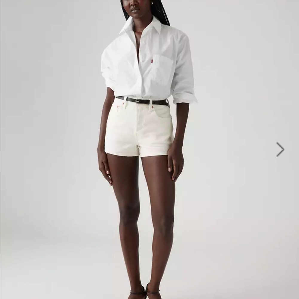 Levi Cream Jean Shorts for Women